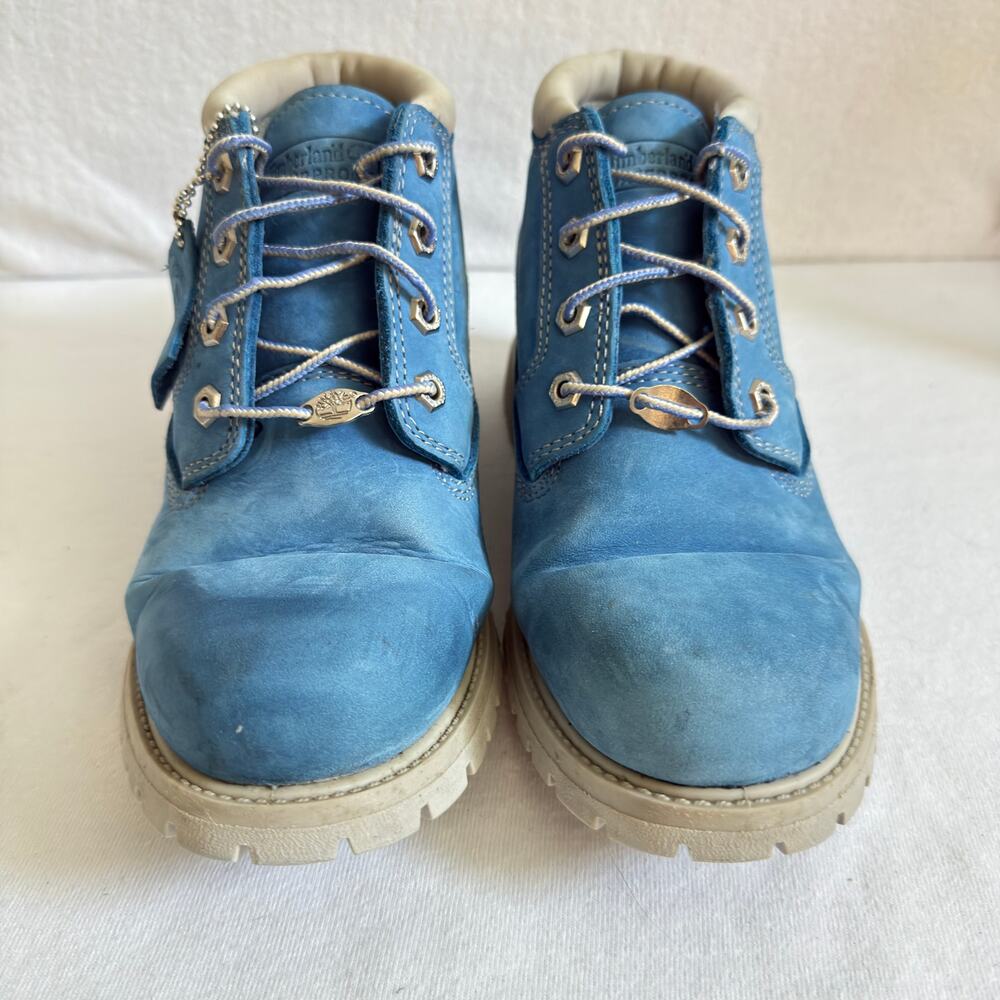 🥾 Timberland Blue Nubuck Waterproof Ankle Boots | Women’s Size 9M (Style 23395)